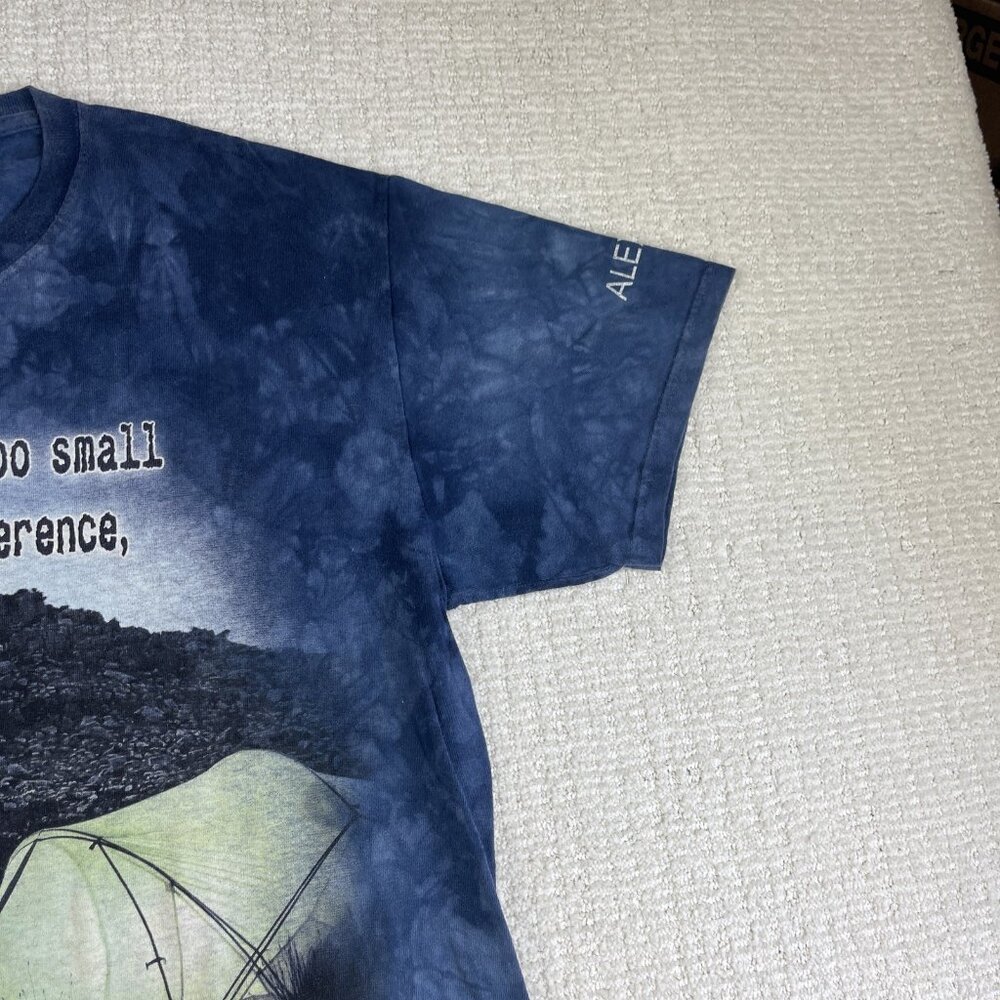 Y2K The Mountain T Shirt Mens L Blue Thru Hiking Backpacking Mosquito Dalai Lama - Picture 6 of 16